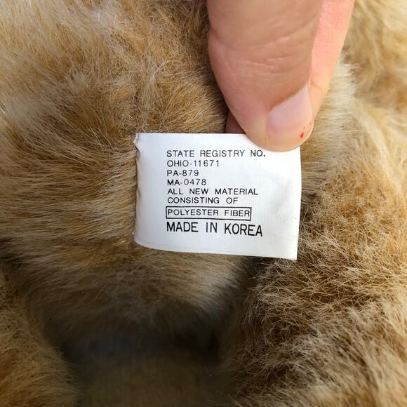 VTG 80s Yangjee Korea Jointed Teddy Bear 14in Mohair Look Cottagecore Nursery - Picture 6 of 9